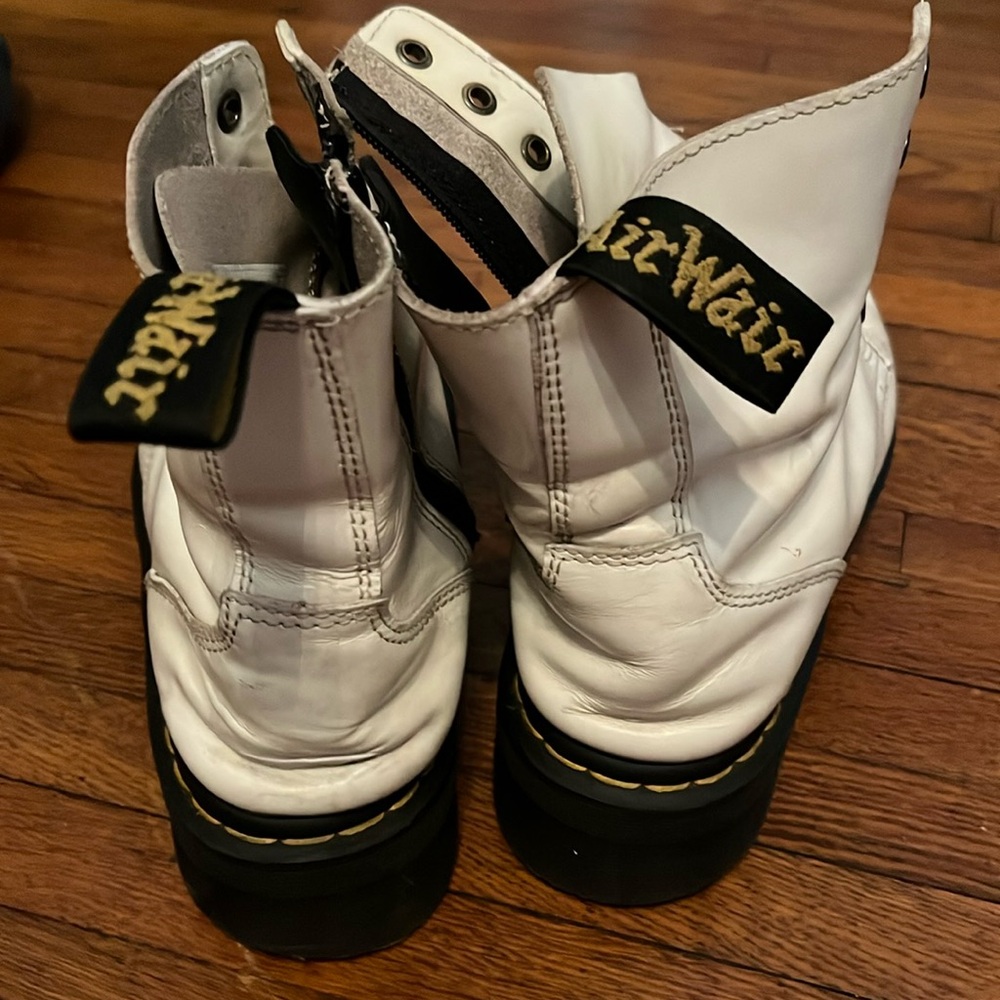 Doc martens size 8 white thick sole boots